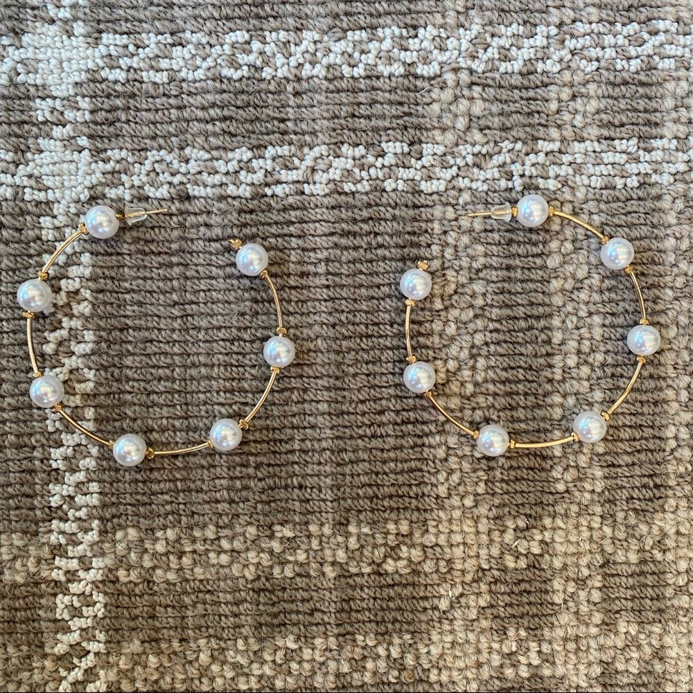 Pearl Hoop Earrings